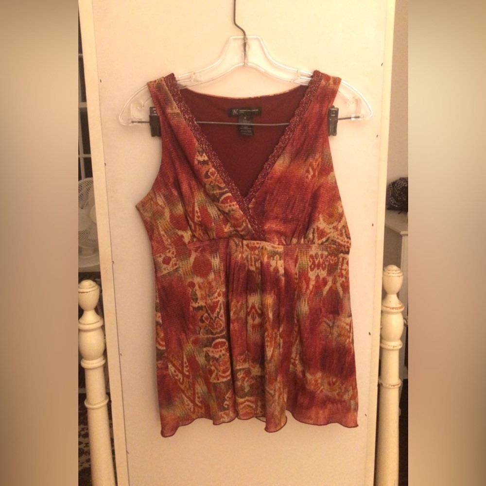 I.N.C. International Concepts Vintage Y2K Sleeveless Top in Red Size Small